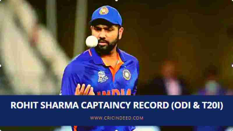 Rohit Sharma Captaincy Record In All Format - India 2023